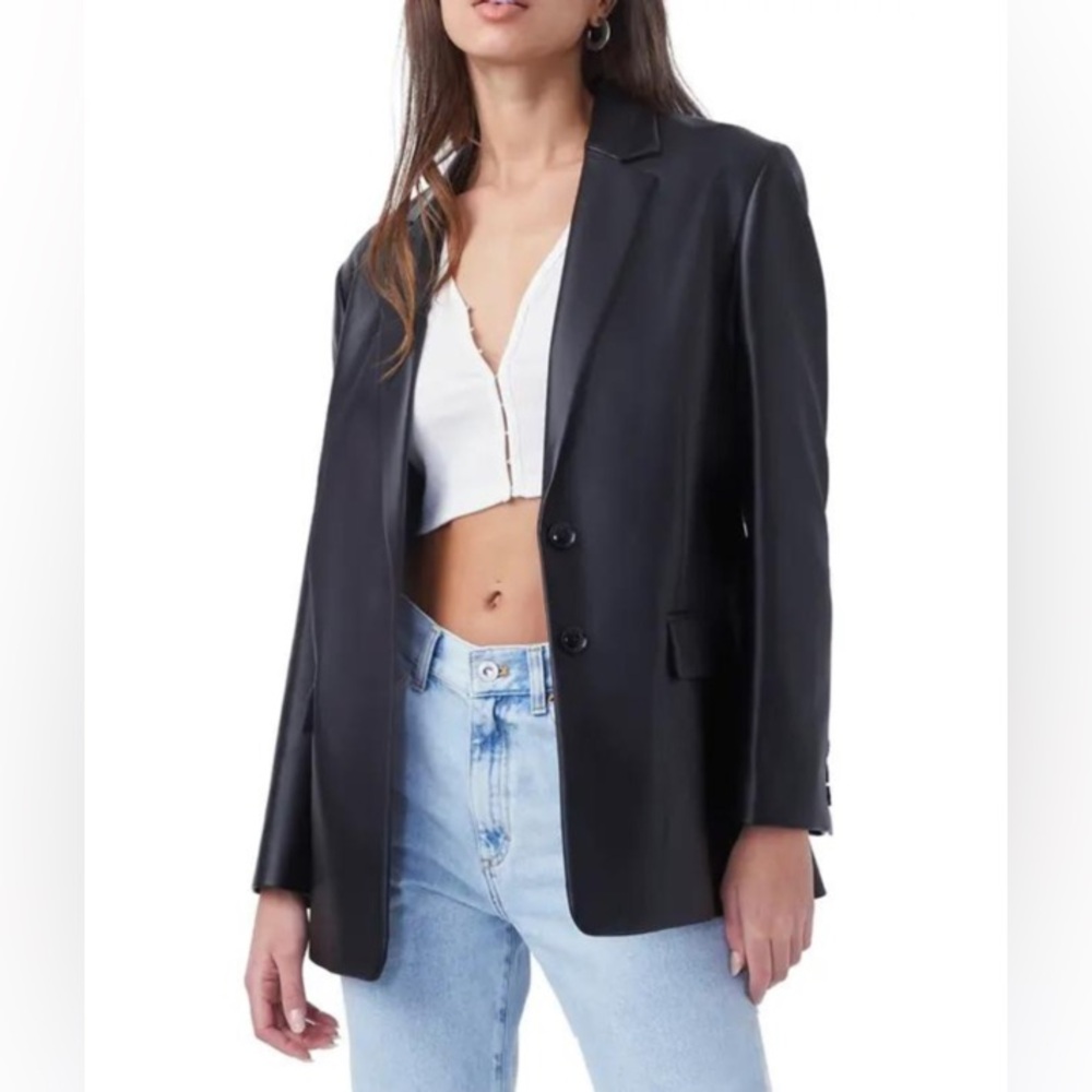 French Connection Vegan Leather Blazer